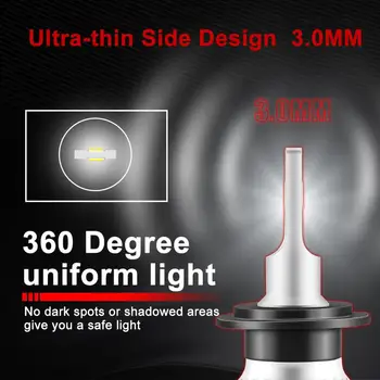 Mini Dimensiune CSP lampada H7 H4 LED-Bec Auto Far Lampă de 12V 24V 12000LM Alb 6000K H1, H3, HB3 9005 9006 HB4 H8 H11 LED Lumini