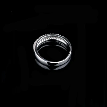 YINHED Jumătate Formație de Cerc Cubic Zirconia Inele de Nunta pentru Femei Pure Solide Argint 925 Inel de Logodna Bijuterii Fine Cadou ZR515