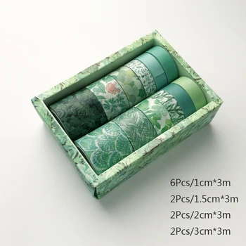 12buc/Set Planta Verde Bandă Washi Solid Bandă de Mascare de Culoare Decorative, benzi Adezive Autocolant Scrapbooking Album Papetărie Aprovizionare