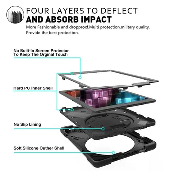 De caz pentru iPad Mini 1/2/3 7.9 inch Kickstand Dropproof de Înaltă rezistență la Impact Armura Grele Acoperi w/ Curea de Mână Curea de Umăr