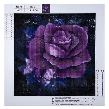 5D DIY Diamant Pictura Purple Rose Floare Stras Burghiu Plin de cruciulițe Kituri de Cristal Meșteșugurilor de Artă Cadou Home Decoratiuni de camere