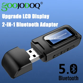 USB Dongle Bluetooth Adaptor 5.0 Receptor Transmițător Display LCD Audio de 3,5 mm AUX Jack Stereo Adaptor pentru PC-uri Auto TV Căști