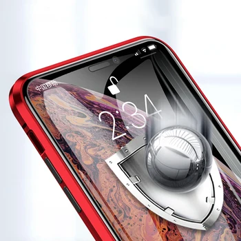 Magnetice de Adsorbție Caz de Metal pentru iPhone 11 Pro Max 7 8 6 6s Plus X XS Max XR față-Verso Capac Sticla iPhone de Caz 11