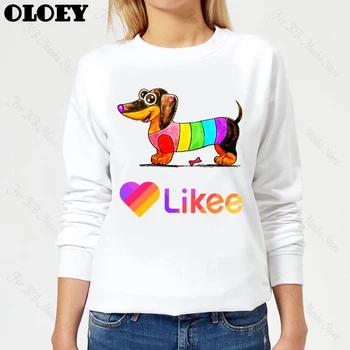 Drăguț Teckel Pug Estetice Place App Grafic Jachete Femei LGBT Hoodies Femei Cu Inimă de Câine Animal Tipărite Pulovere