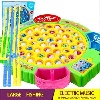 Electrice Rotative Joc de Pescuit Joc Muzical Pește Set de plăci Magnetice Sport în aer liber, Jucării pentru Copii GiftsKids Pescuit Jucarii