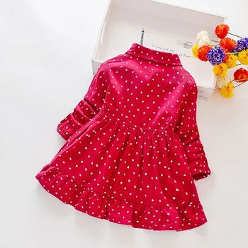 EL Hello Fete Bucurați-vă de Haine Rochie 2020 Toamna Noua Imbracaminte Copii Dot Imprimare de Moda pentru Copii Princess Roșu Rochii Fete pentru Copii