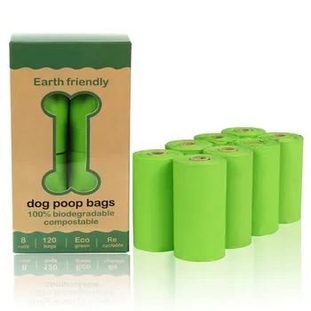 2020 Nou Biodegradabile Rahat De Câine Saci De Pământ-Friendly 4/8 Role 60/120 Contează Verde Sac De Gunoi Pisica Sac De Deșeuri Pentru Animale De Companie Fecale Saci