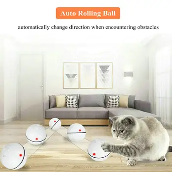 Fierbinte Interactive Jucarii Pisica Inteligent Automat de Rulare Pisoi Jucarii USB Reîncărcabilă Mișcare Minge Rotitoare de Lumină Led cu Funcție de Cronometru