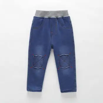 2020 Noi de Iarna Baieti Cald Blugi Copii Casual, de Înaltă Calitate Îngroșa Plus Catifea Direct Pantaloni din Denim Pentru Baieti patch Pantaloni