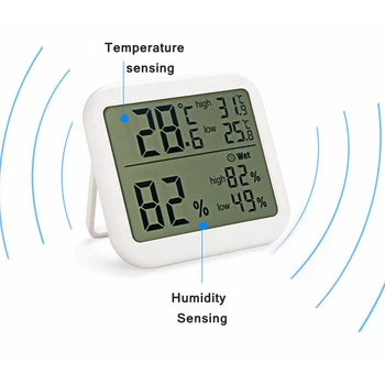 De interior Digital Termometru Higrometru C/F LCD Temperatura Umiditate Metru de Monitor Ridicat Scăzut Record