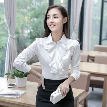 Tricouri Femei Plus Dimensiune Maneca Lunga New Sosire Coreeană Stil Trendy Birou Doamnă Elegant De Epocă Femei De Zi Cu Zi De Înaltă Calitate De Agrement