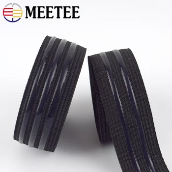 Meetee 5/10M 25mm Non-alunecare Benzi Elastice Gel de Siliciu Stripe Pantaloni Sport de Primăvară Centura DIY Îmbrăcăminte Accesorii de Cusut Material