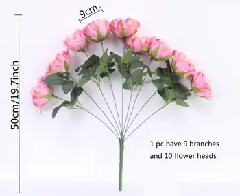 10 capete de Melaleuca de trandafir de înaltă calitate flori artificiale buchet 9 culori de nunta acasă living road decor flori false