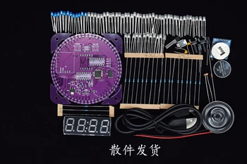 Rotirea Muzica Ceas Electronic Diy Kituri de Călătorie Ora Precisă Inteligent de Lumină de Control Chineză și engleză Timp de Sunet