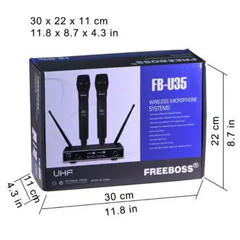 Freeboss FB-U35 Dual Mod UHF Frecvență Fixă Petrecere Karaoke Biserica Wireless Sistem de Microfon cu 2 Microfon Handheld