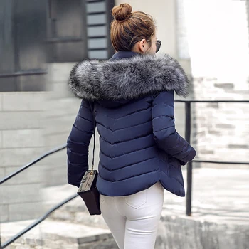 2021 noua Jacheta de Iarna pentru Femei palarie Detasabila guler de blană Subțire, îmbrăcăminte de iarnă cu mănuși de cald Feminin Jos pentru femei hanorac jacheta