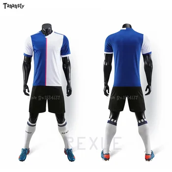 Tricouri de fotbal Adult Fotbal Tricouri Barbati Personalizate, Uniforme de Fotbal de Fotbal a Stabilit Kituri de Sport Costume 2019 Negru Alb-Violet S-2XL