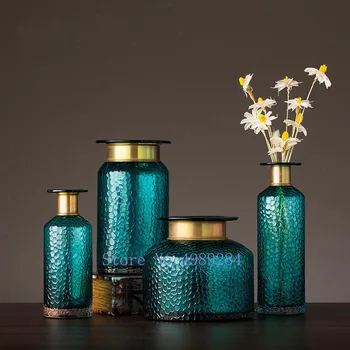 Modern nordic sticlă Transparentă de aur Concavă șarpe vaza de Flori living aranjament de Flori Hidroponice decor Acasă