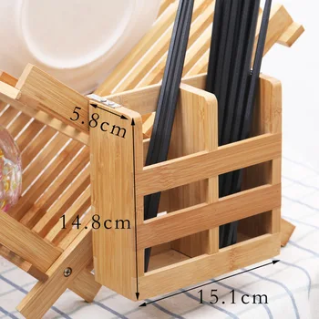 Pliabil Bucătărie Scurgere Vas Rack De Stocare Tavă Organizator Placă De Uscare Raft Din Bambus Cupe Display Stand Picurator Titularul 20 De Grile