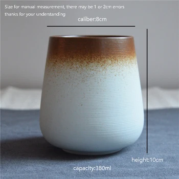 380ML de Epocă în stil Japonez Ceramice lucrate Manual Dur Ceramica Ceașcă de ceai Birou Mat Lapte Cana de Cafea Lingura de Acoperire Cupa Dragul Prieten Cadou