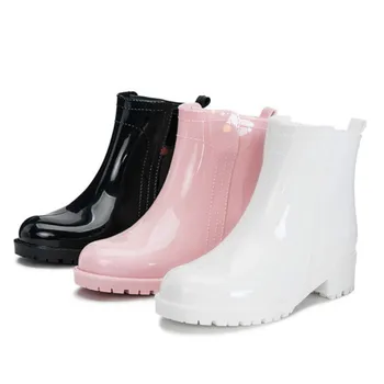 Nou pantofi de cauciuc fete de moda cizme de ploaie din PVC rezistent la apa pentru femei cizme pentru femei doamnelor cizme de ploaie roz whiteZH100807