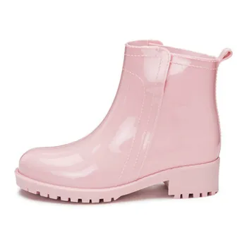 Nou pantofi de cauciuc fete de moda cizme de ploaie din PVC rezistent la apa pentru femei cizme pentru femei doamnelor cizme de ploaie roz whiteZH100807