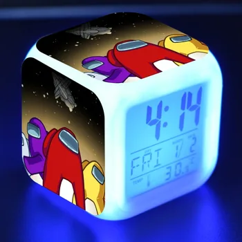 Printre Noi Joc Figura LED Ceas desteptator 7 Culori Schimbare PVC Model Lumina-up Jucării