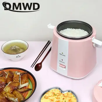 DMWD 1.2 L Mini Electric Orez aragaz portabil cutie de prânz cu non-stick de linie multifuncțional Izolare gătit la aburi 1-3 persoane