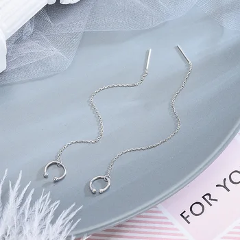 Cercei Ear Cuff Real Argint 925 Străpuns Ureche Cartilajului Clip Cercei Tassel Cercei Bijuterii pentru Femei, Fete