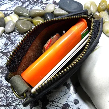 Blongk cu Fermoar Curea Subțire geanta Mini Pachet de Talie din Piele Carte de Titularul Cheie de Mașină Caz Portofel Portmoneu barbati L120902SD
