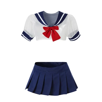 Franceză Lolita Anime Cosplay Dress Japoneze Kawaii Lenjerie Sexy Uniformă De Școlăriță Drăguț Costum De Marinar Costume Menajera Cosplay