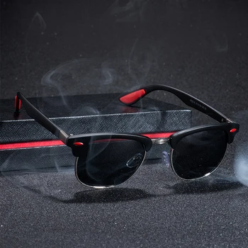Noi polarizate bărbați ochelari de soare UV400 pătrat jumătate cadru metalic doamnelor moda ochelari de soare brand design ochelari ochelari de soare de conducere