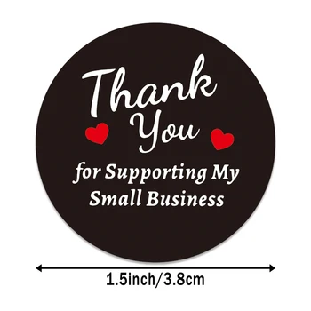 500pcs Negru Mulțumesc Autocolante pentru Sprijinirea Mica Mea Afacere a 8 Modele de Scrapbooking Sigilii Eticheta de Ambalaj Cutie de Cadou Decor