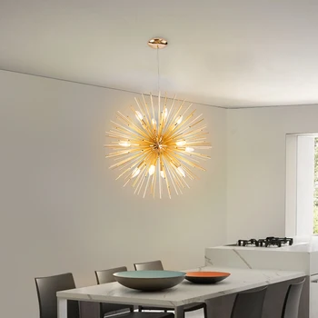 Globul Rotund sputnik candelabru Bucatarie sala de Mese Bar Candelabru de Aur de interior acasă de Papadie Candelabru de Iluminat