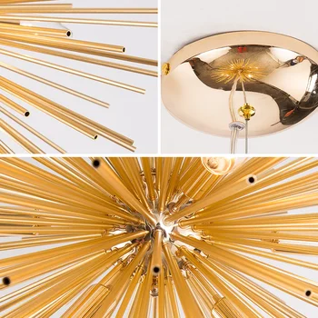 Globul Rotund sputnik candelabru Bucatarie sala de Mese Bar Candelabru de Aur de interior acasă de Papadie Candelabru de Iluminat