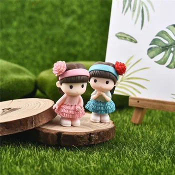 4BUC Destul de curat Fata in Miniatura Figurina Bonsai Decorative Mini Zână Grădină de Oameni Statuie Moss Ornamente Rasina de Artizanat