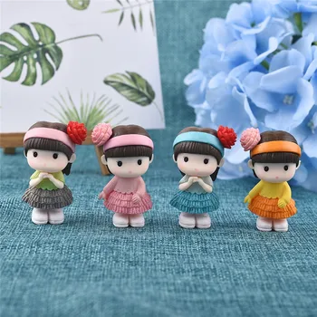 4BUC Destul de curat Fata in Miniatura Figurina Bonsai Decorative Mini Zână Grădină de Oameni Statuie Moss Ornamente Rasina de Artizanat