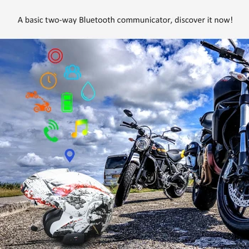 EJEAS 2PCE V6 Motocicleta Interfon Bluetooth Casca Moto Casca Comunicator Impermeabil 1200m Interfon Pentru 6 Piloti Casco Moto
