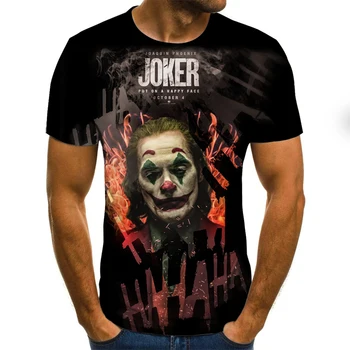 2020 nouă bărbați tricou Schiță clovnul 3D Printed T Camasa Barbati Fata Joker Casual, O-gat sex Masculin tricou Clovn cu Mânecă Scurtă glumă topuri