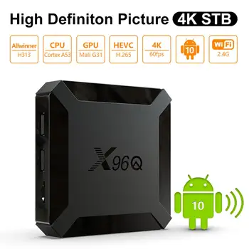 X96Q Android 10.0 Smart TV BOX 2GB 16GB Allwinner H313 Quad Core 4K Mini Set top rapid tv box 2.4 G Wifi Youtube pk X96