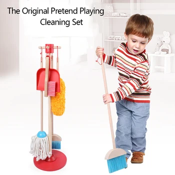 Fierbinte de Vânzare 6pcs din Lemn de Menaj Formare Pretinde Joc de Curățare Seturi Eudcational Puzzle Jucării pentru Copii Cadou Cu Cutie Pachet