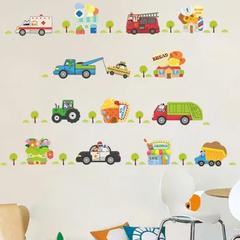 Desene animate masina de strada creative autocolante de perete pentru camere de copii pepinieră pentru copii în cameră decor pe perete decalcomanii auto Copil cadou
