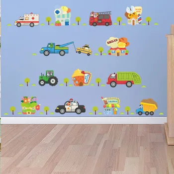 Desene animate masina de strada creative autocolante de perete pentru camere de copii pepinieră pentru copii în cameră decor pe perete decalcomanii auto Copil cadou