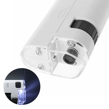 80-120X Zoom Portabile Microscop Lumină LED-uri de Bijuterii Lupa Lentile Lupa Mini Buzunar Lupă Telefon Mobil Clip Magnifie