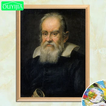 OUYIJIA Mare om de Știință Galileo Galileil Portret 5D DIY Diamant Tabloul Complet Piața Diamant Broderie, Pictura, lucru manual