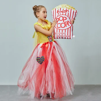 Popcorn Costum Rochie Pentru Fete De Halloween Carnaval Deghizare Haine Copii Timp Tutu Rochie Fancy Rochie De Bal Copilul De Performanță Tinuta