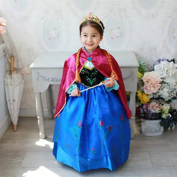Fete Rochie De Desene Animate Cosplay Snow Queen Rochii De Printesa Elsa Anna Rochie Costum Copilul Rochii Fete Pentru Copii Haine