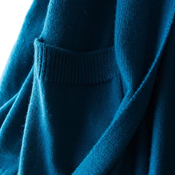 2019 Noua Moda Maxi Lung De Cașmir Pulover Femei Cardigan Strat De Sex Feminin Pieptul Singur Pulovere Tricotate V-Neck Cardigan Lână