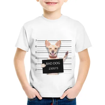 Poliția câine Imprimate grafic t shirt de animale Amuzant pentru Copii haine Câine RĂU Pug, Bulldog Vara Tricouri fete copii tricou pentru baieti