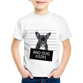Poliția câine Imprimate grafic t shirt de animale Amuzant pentru Copii haine Câine RĂU Pug, Bulldog Vara Tricouri fete copii tricou pentru baieti